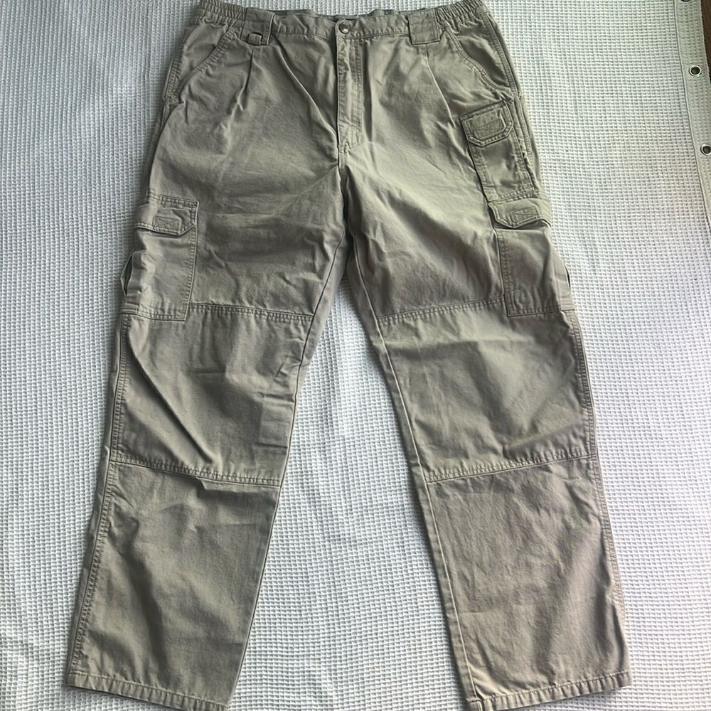 5.11Tactical 100% Cotton CANVAS Khaki Cargo Utility Men's Workwear Pants 38 X 31